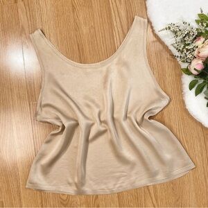 Vintage Victoria’s Secret Gold Label beige oat coloured minimal silk camisole
